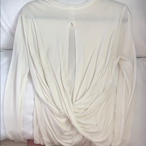 Cream, open back knit Helmut Lang Top. Size P.
